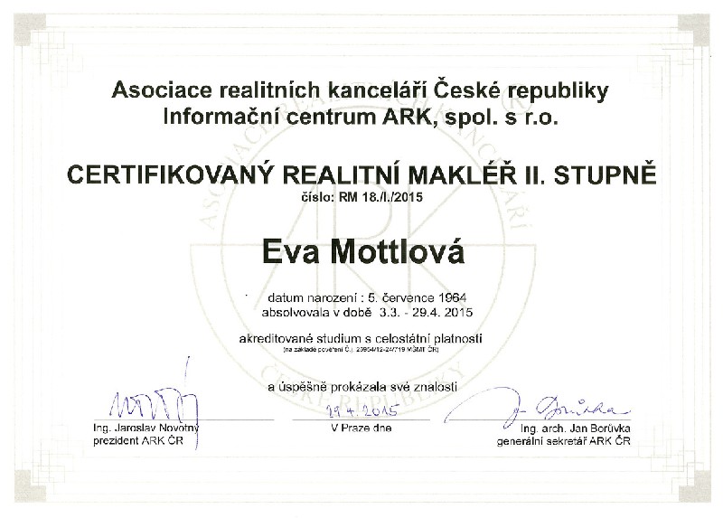 Certifikovaný realitní makléř